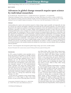 Advances in global change research require open science by