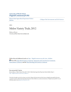Melon Variety Trials, 2012 - DigitalCommons@URI