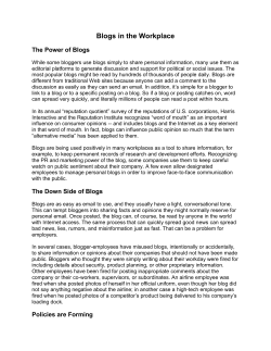 Blogs in the Workplace