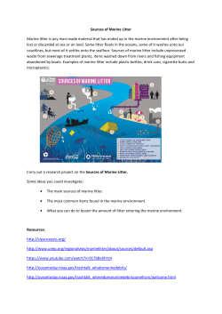 Sources of Marine Litter Marine litter is any man