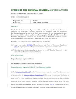 Fees, Fines, and Penalties - USF General Counsel