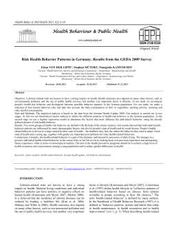 Health related lifestyle risk &ndash; regional differences in Germany