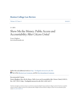 Show Me the Money: Public Access and Accountability After Citizens