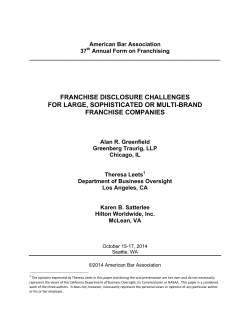 W-15: Franchise Disclosure Challenges For Large, Sophisticated, or