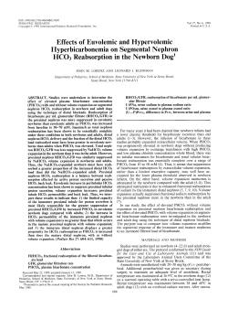 Effects of Euvolemic and Hypervolemic Hyperbicarbonemia