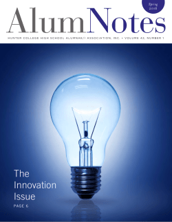 AlumNotes 2016 - Hunter College High School Alumnae/i Association