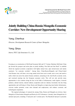 Jointly Building China-Russia-Mongolia Economic Corridor: New