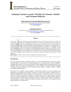 Attaining Customer Loyalty! The Role of Consumer Attitude