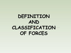 DEFINITION AND CLASSIFICATION OF FORCES