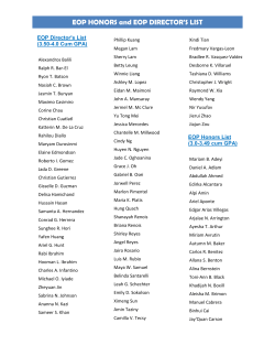 EOP HONORS and EOP DIRECTOR`S LIST