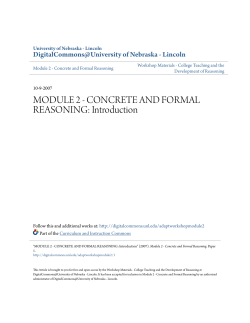 MODULE 2 - CONCRETE AND FORMAL REASONING: Introduction