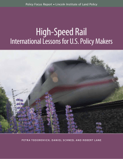 High-Speed Rail - Lincoln Institute of Land Policy