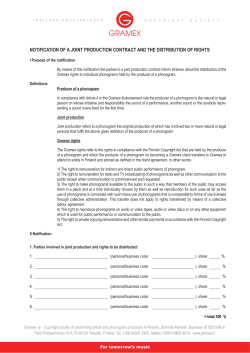 notification of a joint production contract and the