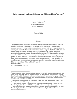 Latin America`s trade specialization and China and India`s growth