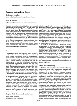 Cenozoic Plate Driving Forces