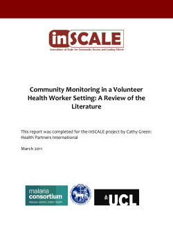 Community Monitoring in a Volunteer Health Worker Setting