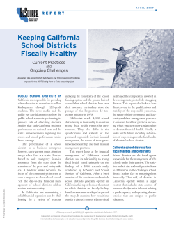 Keeping California School Districts Fiscally Healthy