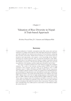 Valuation of Rice Diversity in Nepal: A Trait