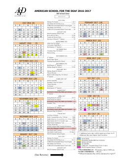 School Calendars - American School for the Deaf