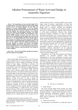 Alkaline Pretreatment of Waste Activated Sludge in Anaerobic
