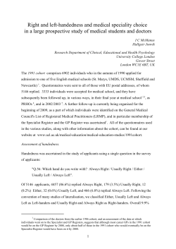 Right and left-handedness and medical speciality choice