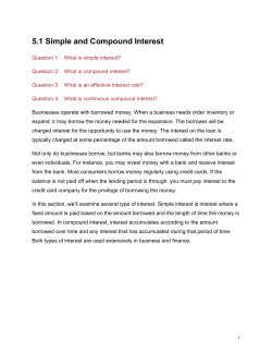 5.1 Simple and Compound Interest