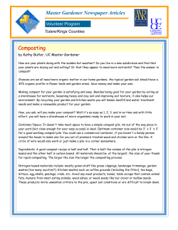 Master Gardener Newspaper Articles Composting