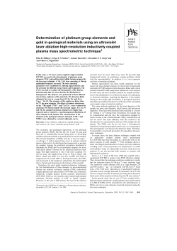 Determination of platinum group elements and gold in