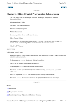Chapter 13. Object-Oriented Programming: Polymorphism