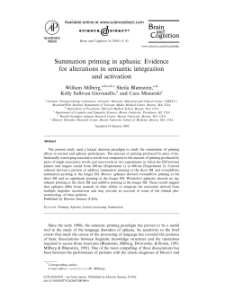 Summation priming in aphasia: Evidence for