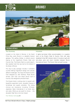 Brunei Golf Tour Brochure