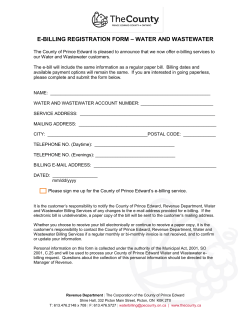 e-billing registration form &ndash; water and wastewater