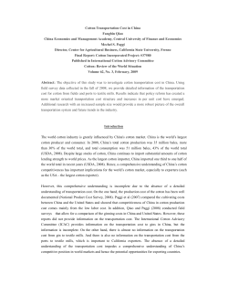 Cotton Transportation Cost in China