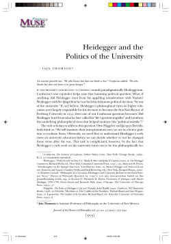 Heidegger and the Politics of the University
