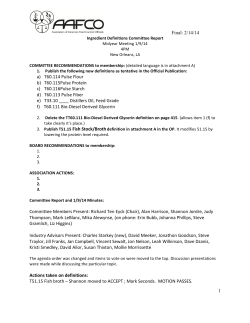 Final: 2/14/14 1 a) T60.114 Pulse Flour b) T60.115Pulse Protein c