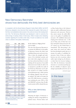 New Democracy Barometer shows how democratic the thirty best