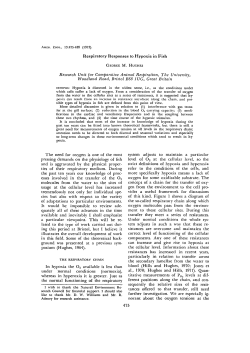 Respiratory Responses to Hypoxia in Fish Research Unit for