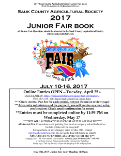 2017 Junior Sauk County Fair Book