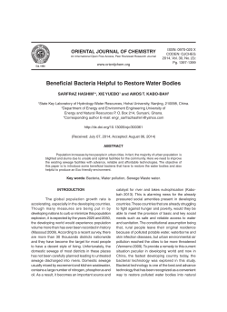 Beneficial Bacteria Helpful to Restore Water Bodies