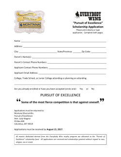 PURSUIT OF EXCELLENCE - Montana Silversmiths