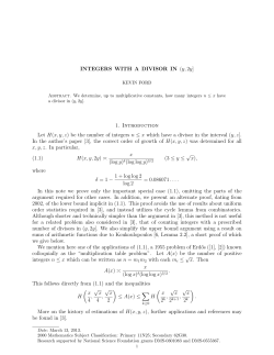 INTEGERS WITH A DIVISOR IN (y,2y] 1