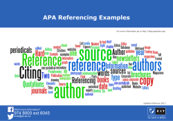 APA Referencing Examples