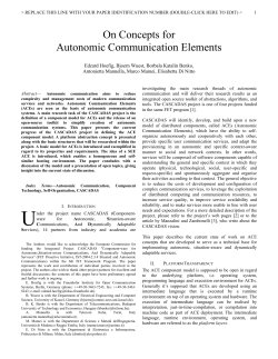 On Concepts for Autonomic Communication Elements