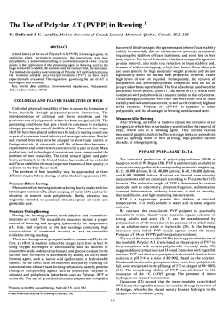 The Use of Polyclar AT (PVPP) in Brewing l M. Dadic and