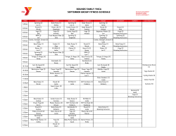 BOUNDS FAMILY YMCA SEPTEMBER GROUP FITNESS SCHEDULE