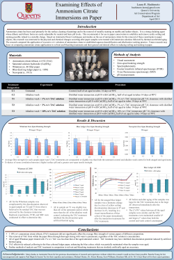 Examining Effects of Ammonium Citrate Immersions on Paper