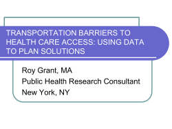 Transportation: A non-economic barrier to health care access