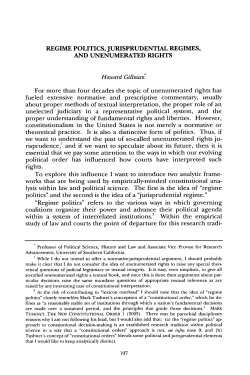 Regime Politics, Jurisprudential Regimes, and