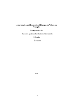 Intercultural dialogue (Europe-Asia).