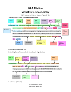 MLA Citation Virtual Reference Library